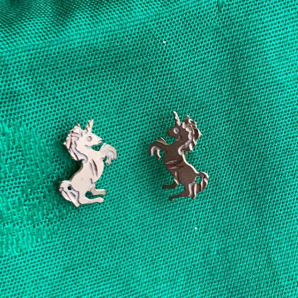 Unicorn earrings, gold filled